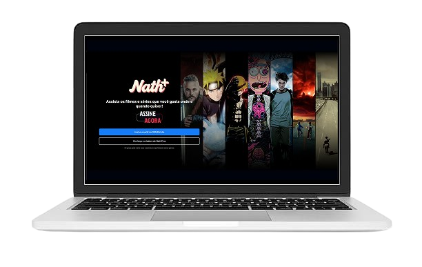 Notebook com a página do Nath plus aberta